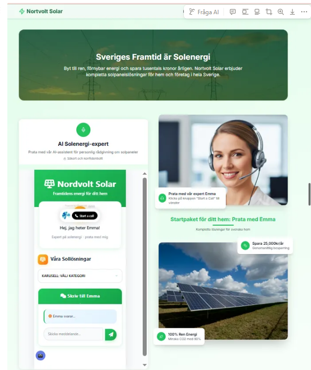 Emma Solpanel Webbsida